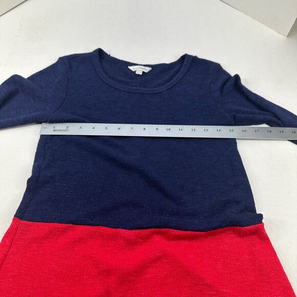 Charming Charlie Women's Size Small Sweater Top Colorblock Blue Red Preowned - Picture 8 of 13